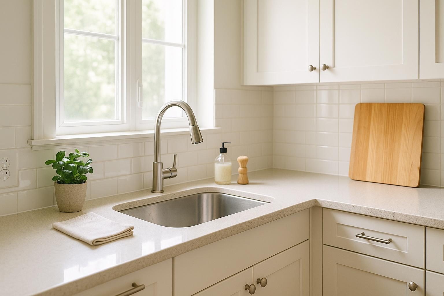 A clean Dallas kitchen at night where roaches hide
